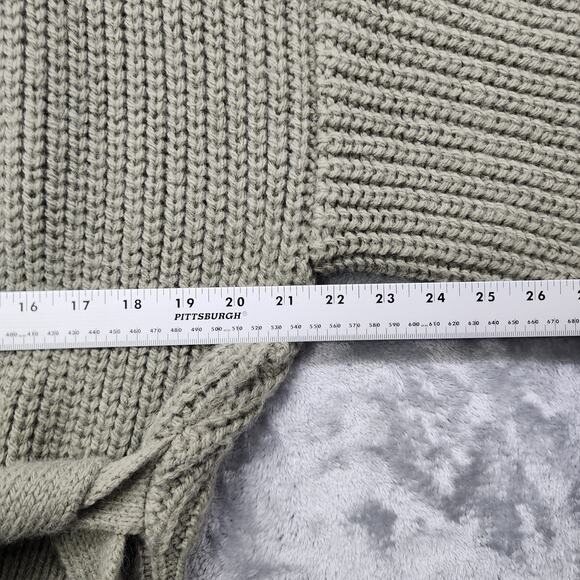 Zara Sweater Womens S Green Wrap Belted Cropped Cardigan Oversized Preppy Casual - Picture 8 of 10